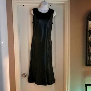 Faux leather mid ankle dress